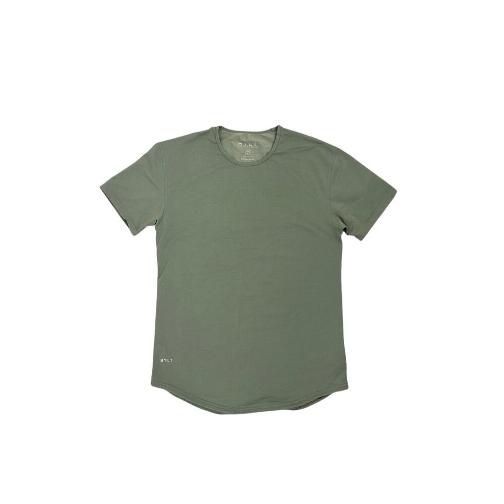 BYLT Medium Drop Cut LUX Short Sleeve Green Basic Everyday T-Shirt